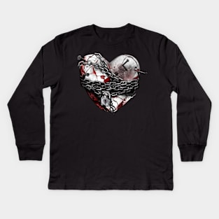 Vixx Chained up heart sticker Kids Long Sleeve T-Shirt